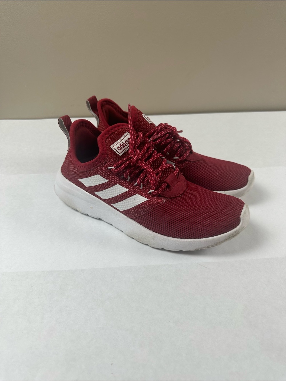 adidas Red Cloudfoam Comfort Sneakers with White Stripes